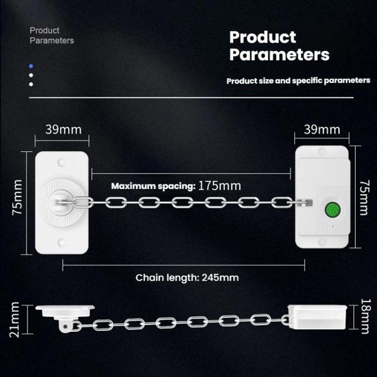 Smart Fingerprint Chain Lock with Electronic Key Child & Pet Safety Window Restrictor