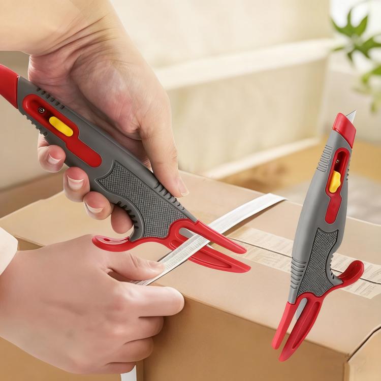 Multi-purpose Tape Cutter Box Opening Knife Anti-cut Automatic Rebound Utility Knife