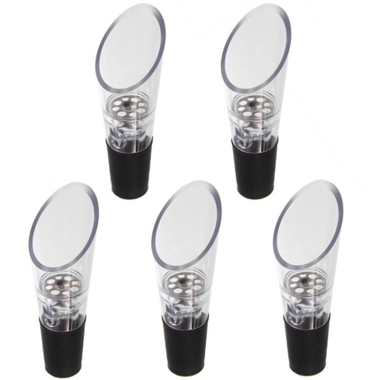 5pcs Rapid Wine Aerator Home Use Red Wine Decanter, 304 Stainless Steel Sheets + Color Box, Spiral + OPP, Tulips + Color Box