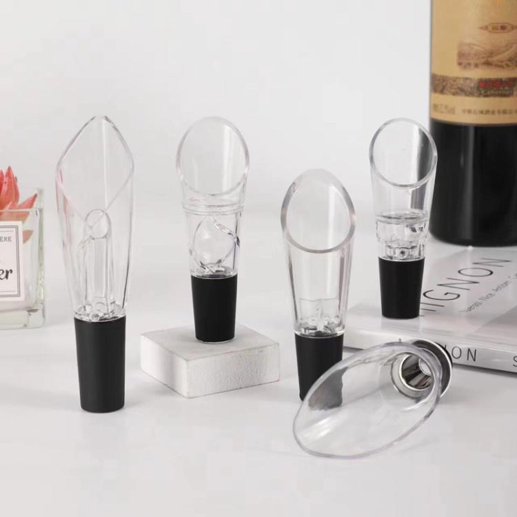 5pcs Rapid Wine Aerator Home Use Red Wine Decanter, 304 Stainless Steel Sheets + Color Box, Spiral + OPP, Tulips + Color Box