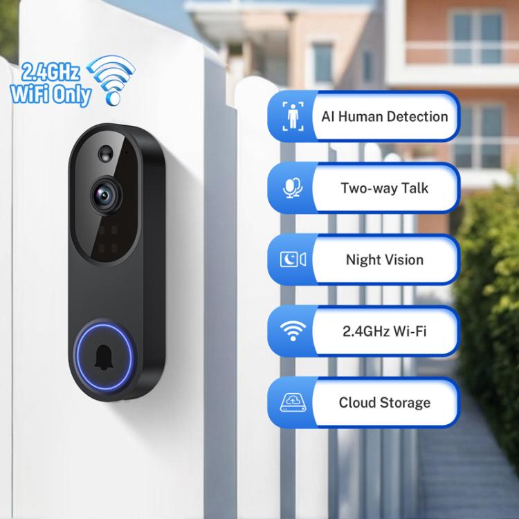 HD Night Vision Smart Video Doorbell Wireless Voice Intercom Surveillance Electronic Peephole, Black + US Plug Dingdong, Black + UK Plug Dingdong, Black + USB Dingdong, Beige + US Plug Dingdong, Beige + UK Plug Dingdong, Beige + USB Dingdong           ...