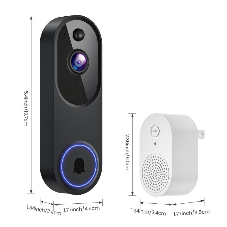 HD Night Vision Smart Video Doorbell Wireless Voice Intercom Surveillance Electronic Peephole, Black + US Plug Dingdong, Black + UK Plug Dingdong, Black + USB Dingdong, Beige + US Plug Dingdong, Beige + UK Plug Dingdong, Beige + USB Dingdong           ...