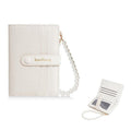 Baellerry N8357  Women Pearl Chain Short Wallet Zipper Coin Pouch Compact Card Holder