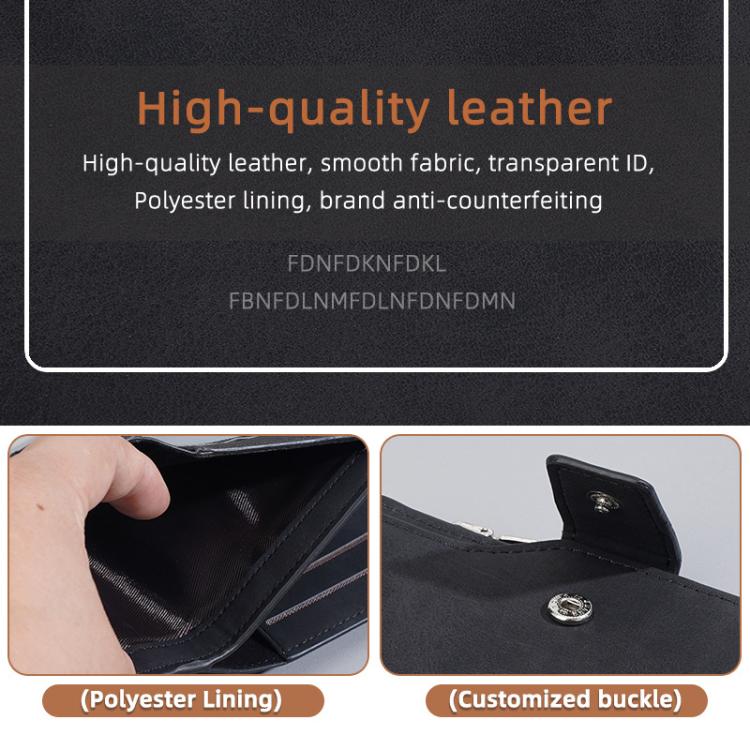 Baellerry D3086 Men Compact Trifold Wallet With Zipper Slim Vertical Minimalist Design