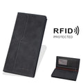 Baellerry C3160 Men Vintage RFID Blocking Leather Wallet Long Zip Around Bifold Card Holder