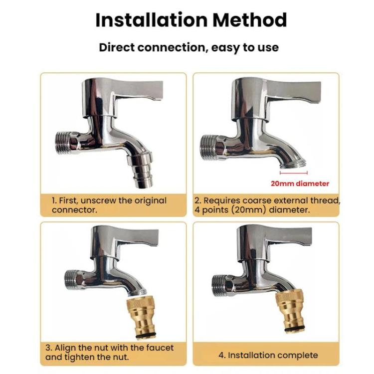 5pcs 4-point Internal Thread Aluminum Alloy Faucet Spout Hose Adapter