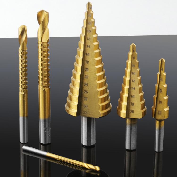 6pcs/Set Triangular Shank Drill Bits Woodworking Grooving Saw Drill Set, 6pcs /Set
