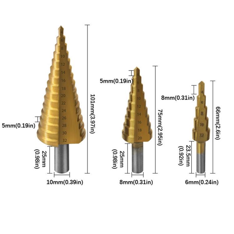 6pcs/Set Triangular Shank Drill Bits Woodworking Grooving Saw Drill Set, 6pcs /Set