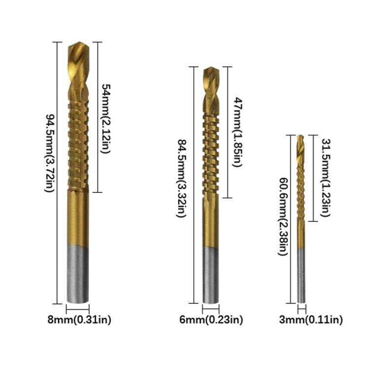 6pcs/Set Triangular Shank Drill Bits Woodworking Grooving Saw Drill Set, 6pcs /Set