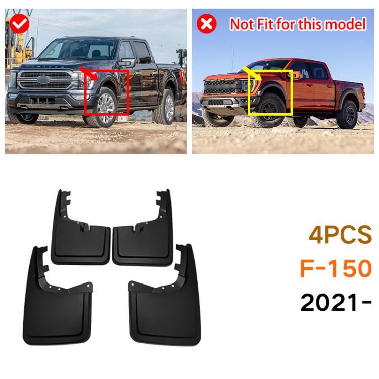 Car Tire Mudguard, For Ford F-150 2021-On