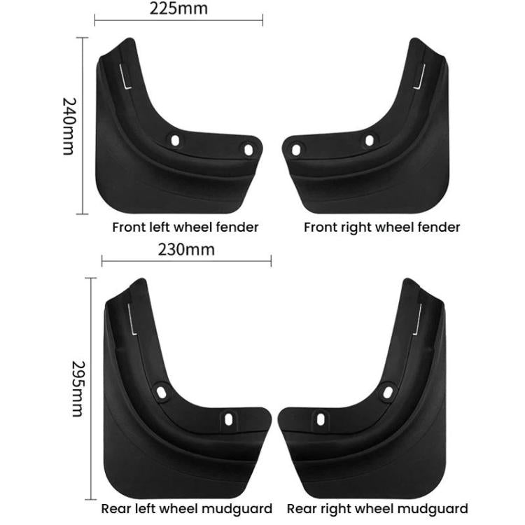 4pcs TPE Soft Rubber Car Tire Mudguard, For Tesla 2025+ MODEL Y JUNIPER TPE Material