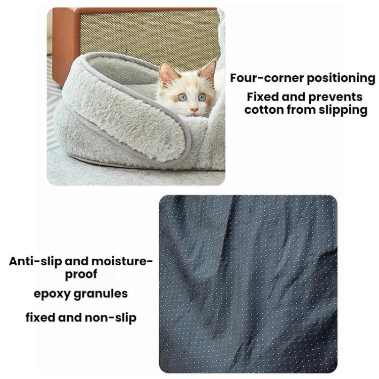 Winter-Warm Widened Semi-Enclosed Light-Blocking Pet Bed, White + S, White + M, White + L, Gray + S, Gray + M, Gray + L