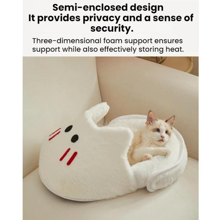 Winter-Warm Widened Semi-Enclosed Light-Blocking Pet Bed, White + S, White + M, White + L, Gray + S, Gray + M, Gray + L