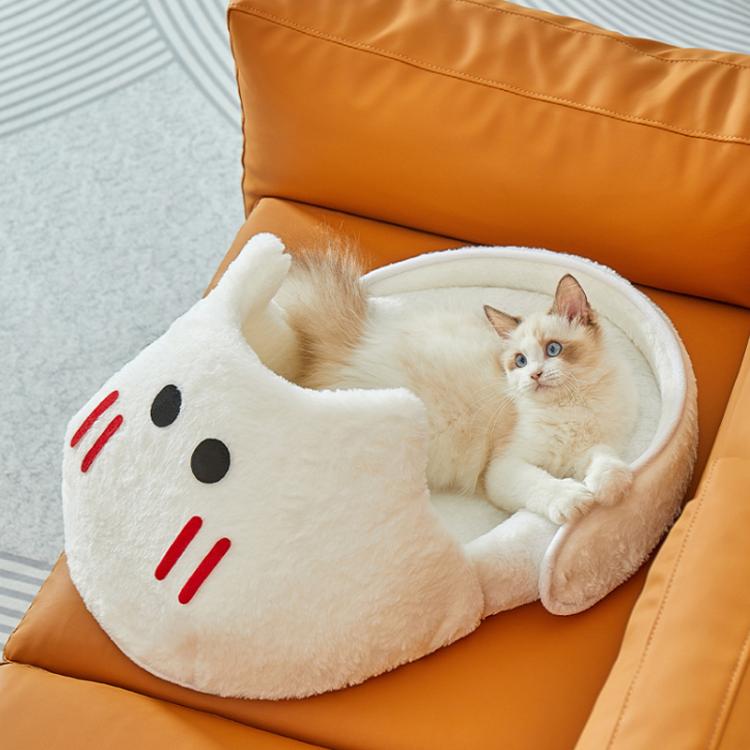 Winter-Warm Widened Semi-Enclosed Light-Blocking Pet Bed, White + S, White + M, White + L, Gray + S, Gray + M, Gray + L
