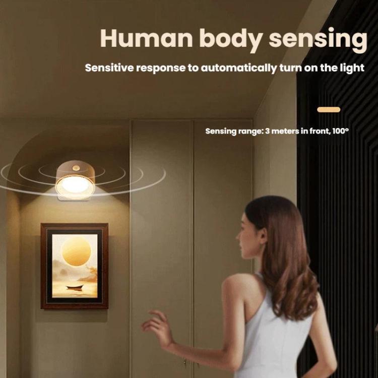Magnetic 360-degree Rotating Rechargeable Wall Light Night Light for Cabinets, Closet, Hallway, Infrared Remote Control Version 1200mAh, Infrared Remote Control Version 4000mAh, Human Body Sensor Version 1200mAh, Human Body Sensor Version 4000mAh