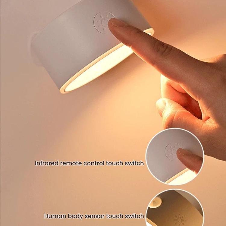 Magnetic 360-degree Rotating Rechargeable Wall Light Night Light for Cabinets, Closet, Hallway, Infrared Remote Control Version 1200mAh, Infrared Remote Control Version 4000mAh, Human Body Sensor Version 1200mAh, Human Body Sensor Version 4000mAh