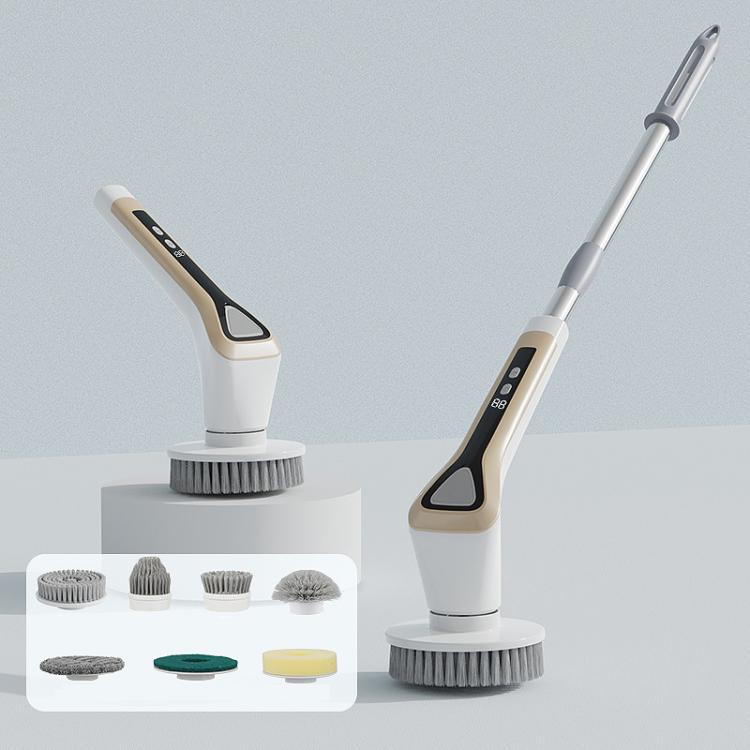 7 In 1 Extendable Electric Cleaning Brush Multi-Surface Scrubber for Bathroom, Stove, Car & Tile