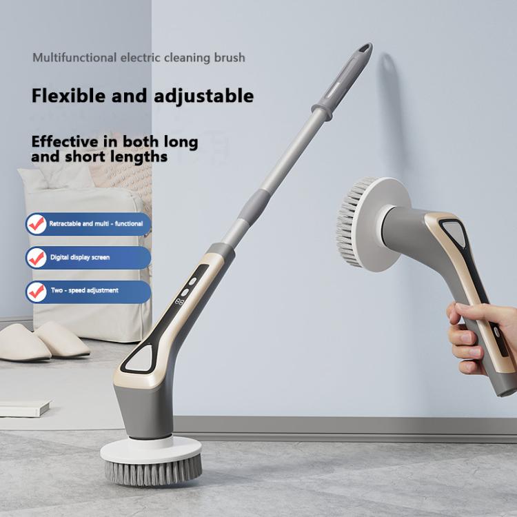 7 In 1 Extendable Electric Cleaning Brush Multi-Surface Scrubber for Bathroom, Stove, Car & Tile