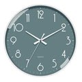 12 Inch No Drill Wall Clock Modern Silent Quartz Clock Sleek Home/Office Decor, Gray Bottom, Deer, Blue White, Panda, Wood Grain, Tri-color, Sky, Gold-edged Wood Grain, Black Bottom