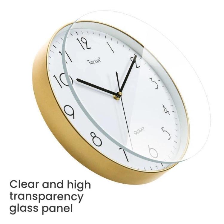 12 Inch No Drill Wall Clock Modern Silent Quartz Clock Sleek Home/Office Decor, Gray Bottom, Deer, Blue White, Panda, Wood Grain, Tri-color, Sky, Gold-edged Wood Grain, Black Bottom
