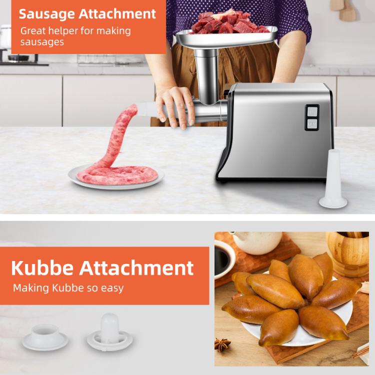 Stainless Steel Electric Meat Grinder Sausage Stuffer Home Use Mincer Machine, EU Plug, US Plug
