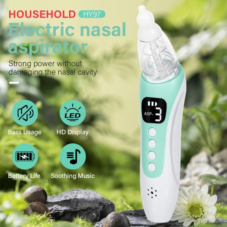 Electric Baby Nasal Aspirator with 3 Food-Grade Silicone Tips, Soothing Piano Music & Soft LED Lights