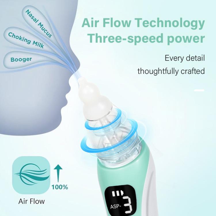 Electric Baby Nasal Aspirator with 3 Food-Grade Silicone Tips, Soothing Piano Music & Soft LED Lights
