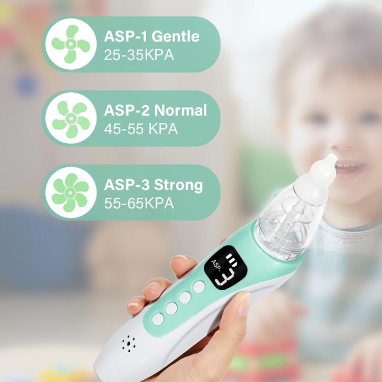 Electric Baby Nasal Aspirator with 3 Food-Grade Silicone Tips, Soothing Piano Music & Soft LED Lights