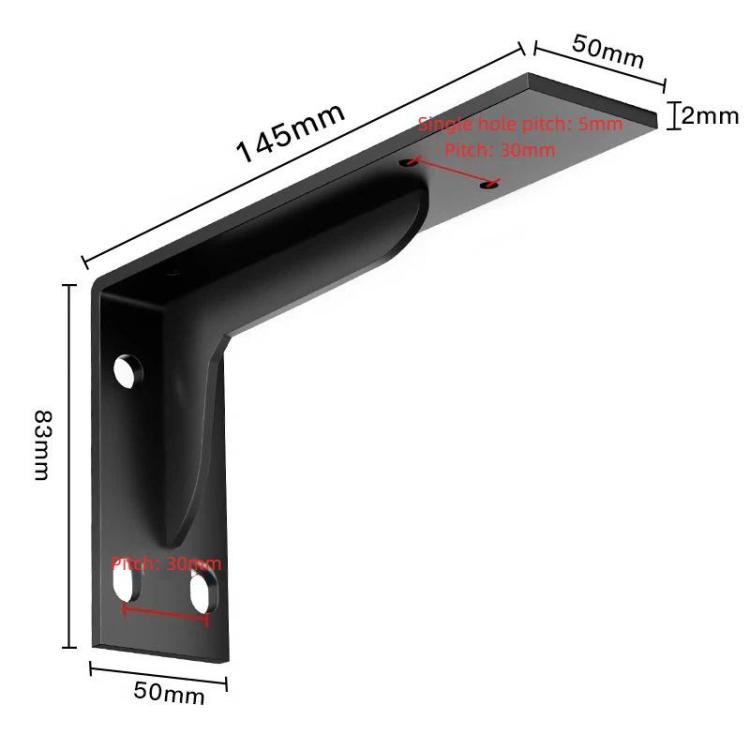2pcs Triangle Support Bracket Wall-Mounted Right-Angle Iron Bracket, 14.5cm Black, 19cm Black, 24cm Black, 29.2cm Black, 34.3cm Black, 39.2cm Black, 44.3cm Black, 14.5cm White, 19cm White, 24cm White, 29.2cm White, 34.3cm White, 39.2cm White, 44.3cm White