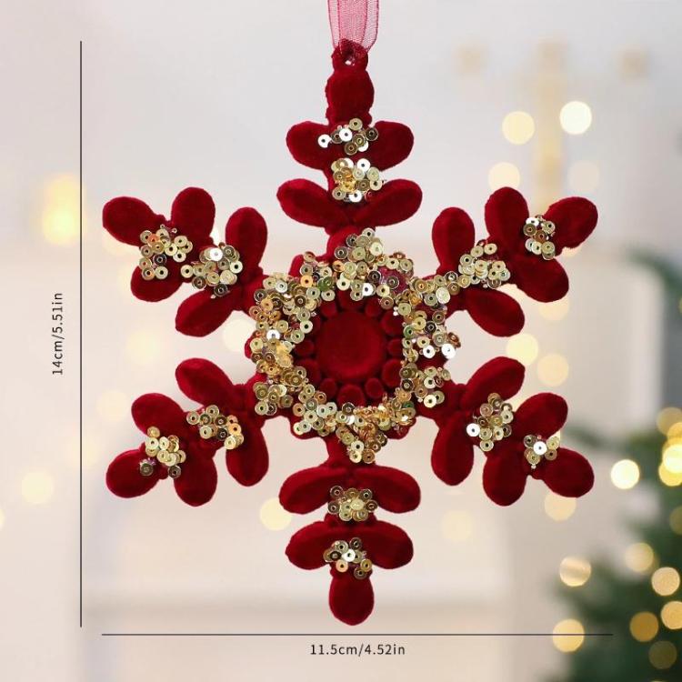 Christmas Tree Decorative Ornaments Flocked Wreath Reindeer Hanging Ornaments, Snowflakes, Sunflower Garland, Wreath-horned Elk, Turning-Deer, English Letters, Stars