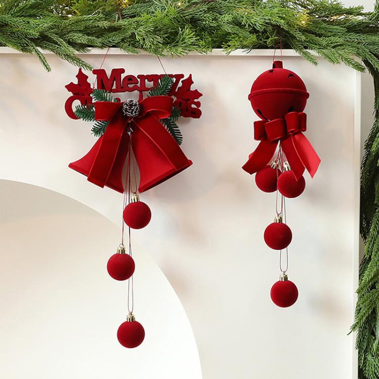 Christmas Flocking Decorations Window Hanging Accessories, Bell, Ball Bells, Alphabet Sign Double Bells, Bell Bow, Round Ring, Bow Double Bells, Christmas Ball, Christmas Ball Style B, Medium Bell, Hand-painted English Style A, Double Bell Ring Style B...