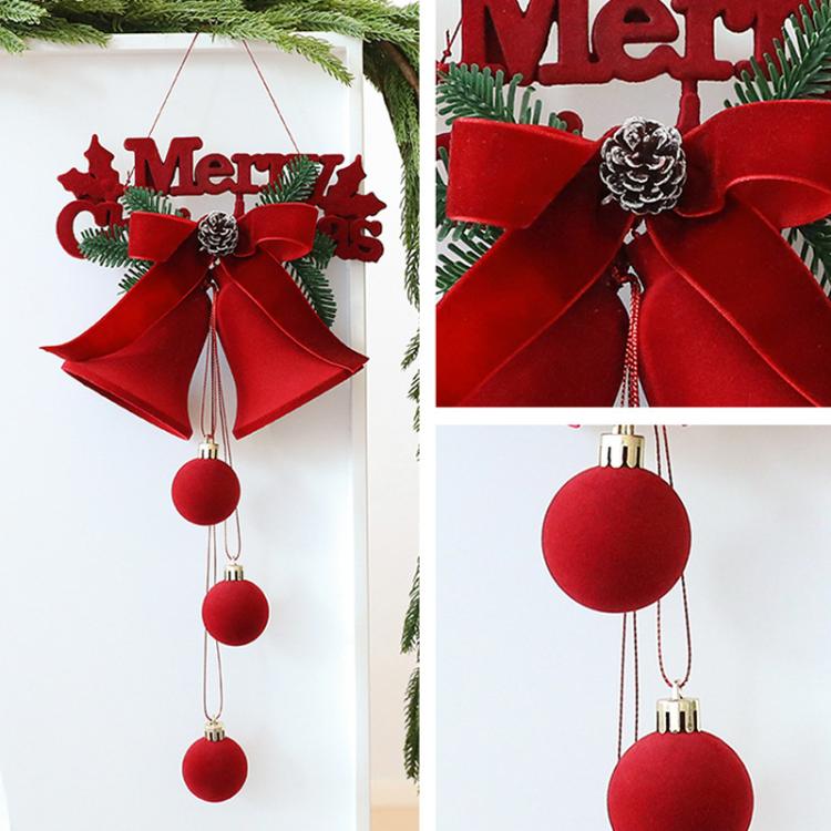 Christmas Flocking Decorations Window Hanging Accessories, Bell, Ball Bells, Alphabet Sign Double Bells, Bell Bow, Round Ring, Bow Double Bells, Christmas Ball, Christmas Ball Style B, Medium Bell, Hand-painted English Style A, Double Bell Ring Style B...
