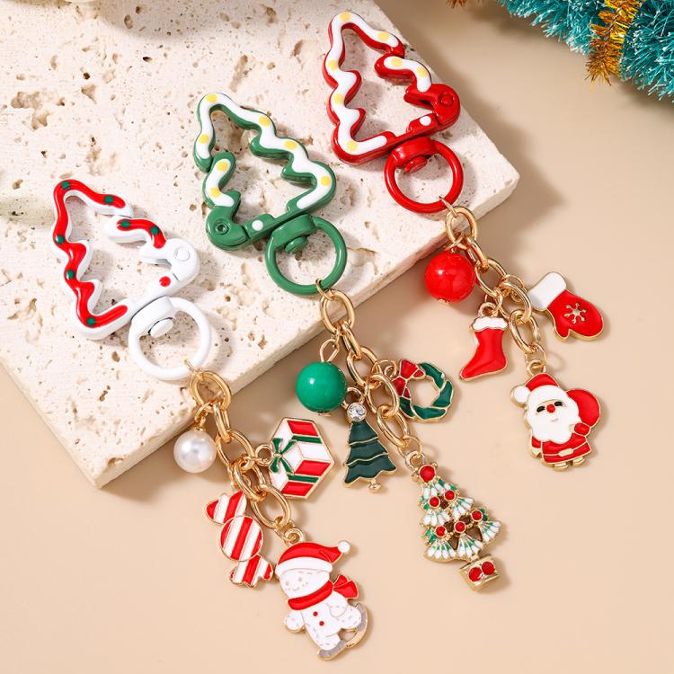 Christmas Keychain Pendant Bag Decoration, Christmas Tree Wreath, Santa Claus Gloves, Christmas Snowman Gift