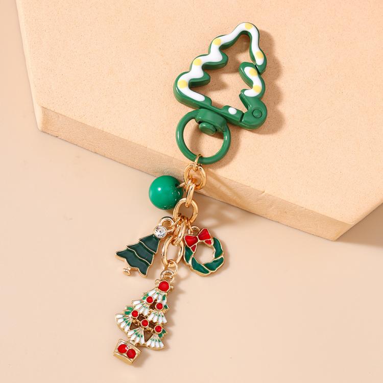 Christmas Keychain Pendant Bag Decoration, Christmas Tree Wreath, Santa Claus Gloves, Christmas Snowman Gift