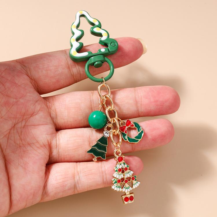 Christmas Keychain Pendant Bag Decoration, Christmas Tree Wreath, Santa Claus Gloves, Christmas Snowman Gift