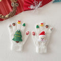 Christmas Gloves Doll Plush Warm Outdoor Riding Gloves, Adult One Size, 3-8 Years Children Model