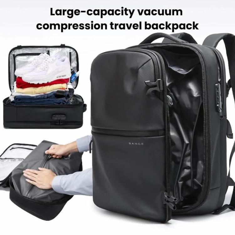 BANGE 7875-1 Vacuum Compression Backpack Unisex Large-Capacity Travel Backpack