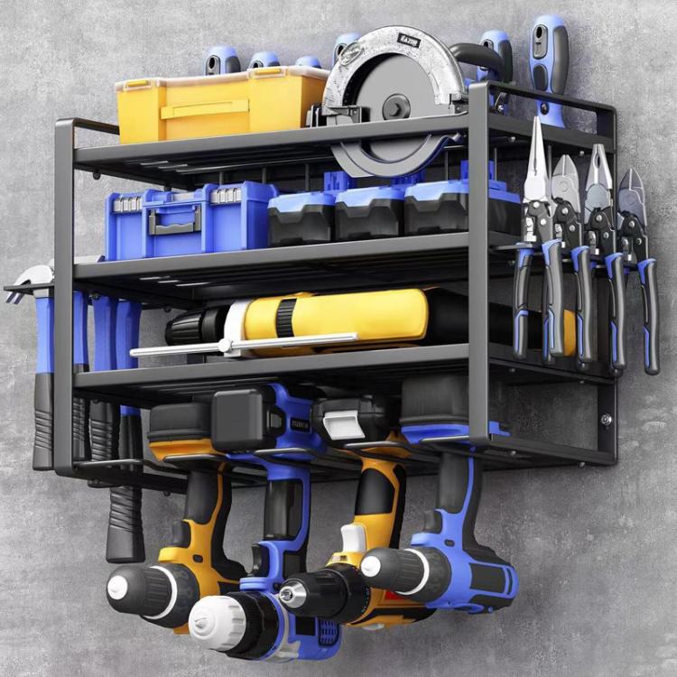 Power Tool Storage Rack Wall-Mounted Hardware Tool Rack, 3 Layers, 4 Layers, B-3 Layers