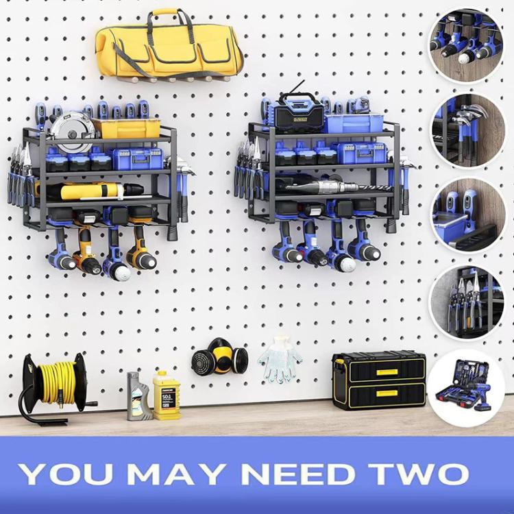 Power Tool Storage Rack Wall-Mounted Hardware Tool Rack, 3 Layers, 4 Layers, B-3 Layers