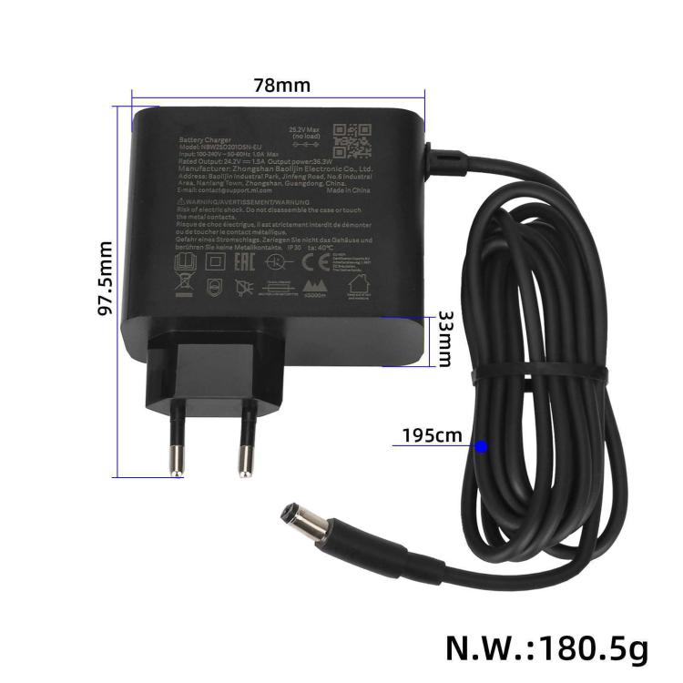 AIMITE 24.2V/1.5A/DC2.1 Electric Scooter Power Adapter For Xiaomi Mijia M365 / 4 Lite