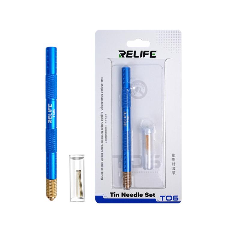 6 In 1 High Purity Copper Solder Mopping Pin Set Cell Phone Motherboard Repair Solder Mopping, RELIFE TO6