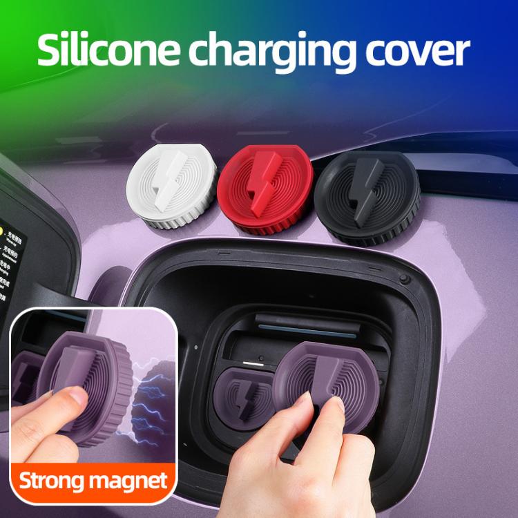 For Leapmotor B10 Silicone Car Charging Port Magnetic Protective Cover, Large Black, Large Red, Large Purple, Large Gray, Small Black, Small Red, Small Purple, Small Gray