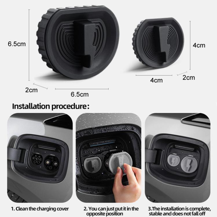 For Leapmotor B10 Silicone Car Charging Port Magnetic Protective Cover, Large Black, Large Red, Large Purple, Large Gray, Small Black, Small Red, Small Purple, Small Gray