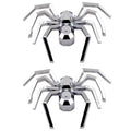 2pcs General Car Metallic Spider Emblem 3D Car Decorative Sticker, Metallic Spider