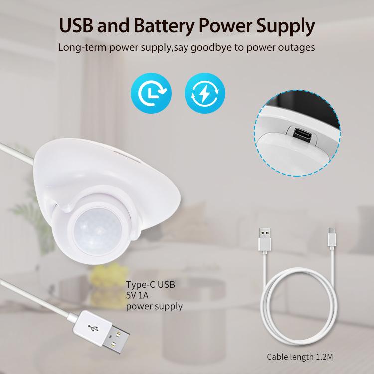 Matter Thread USB-C Power PIR Motion Sensor Smart Home System Compatible With Tuya App Remote Control, PIR Motion Sensor