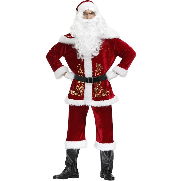 Christmas Printed Clothing For Men Santa Claus Cosplay Costume Set, M, L, XL, XXL, XXXL, 4XL