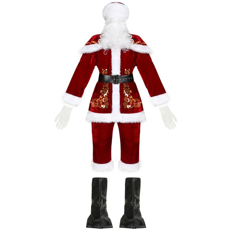 Christmas Printed Clothing For Men Santa Claus Cosplay Costume Set, M, L, XL, XXL, XXXL, 4XL