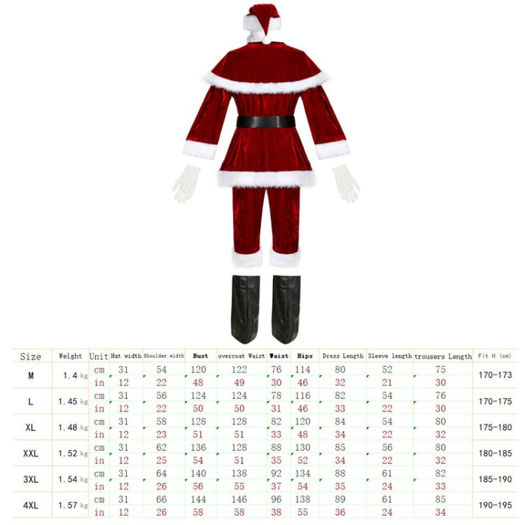 Christmas Printed Clothing For Men Santa Claus Cosplay Costume Set, M, L, XL, XXL, XXXL, 4XL