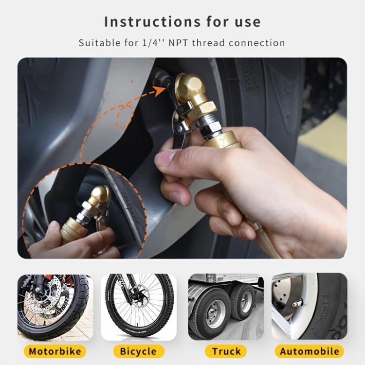 2pcs Car Tire Repair Inflation Chuck Internal Thread Air Inflator