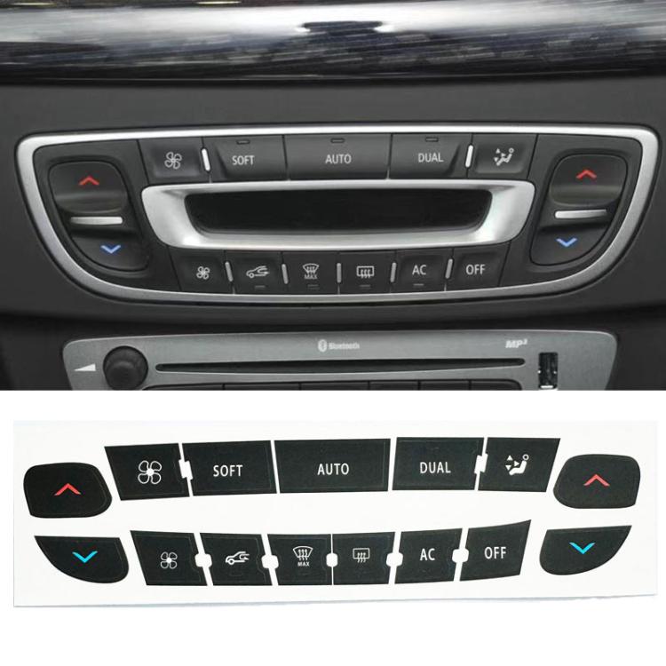 For Renault Megane / Master / Scenic 10pcs Air Conditioning Control Panel Button Repair Stickers, AC Button Repair Stickers